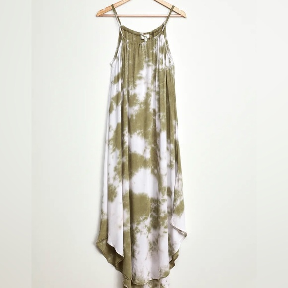 NYTT Sunny Breeze Sage GreenTie/Dye Maxi Dress Sz Sm bin 9 - Picture 4 of 6